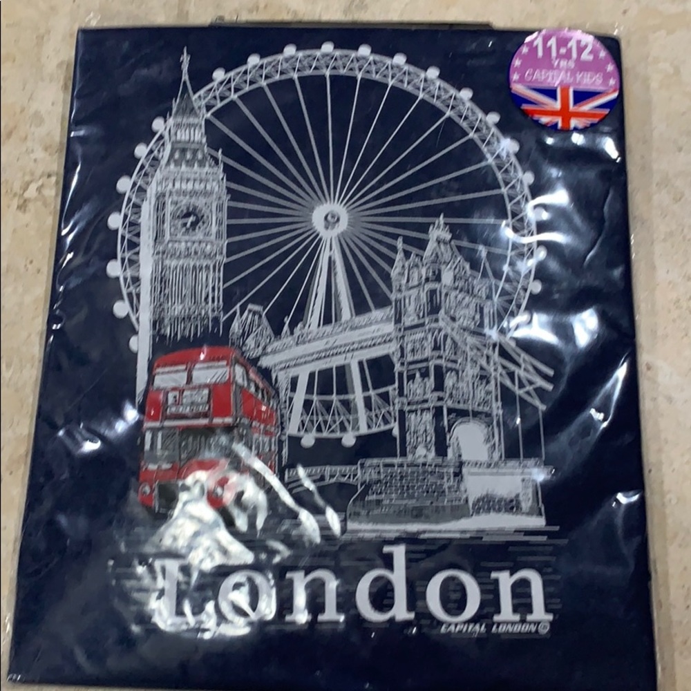 NWT London t shirt size 11-12 kids navy blue